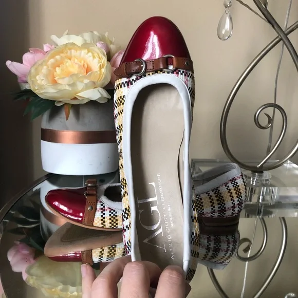 AGL Attilio Giusti Leombruni Plaid Ballet Flat Shoes - Picture 3 of 8